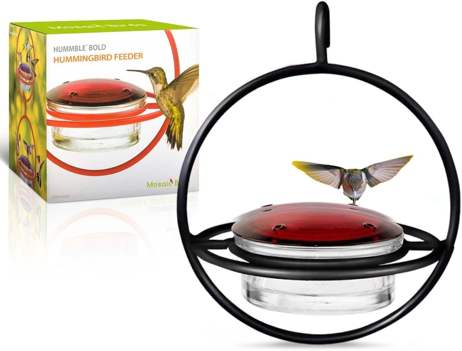 Mosaic Birds glass hummingbird feeder